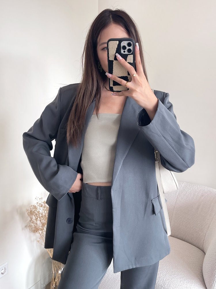 Gaya Oversized Blazer / Dark Grey