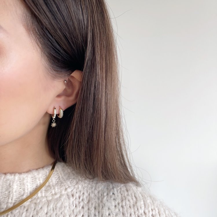 Gold Sparkle Sun Earrings