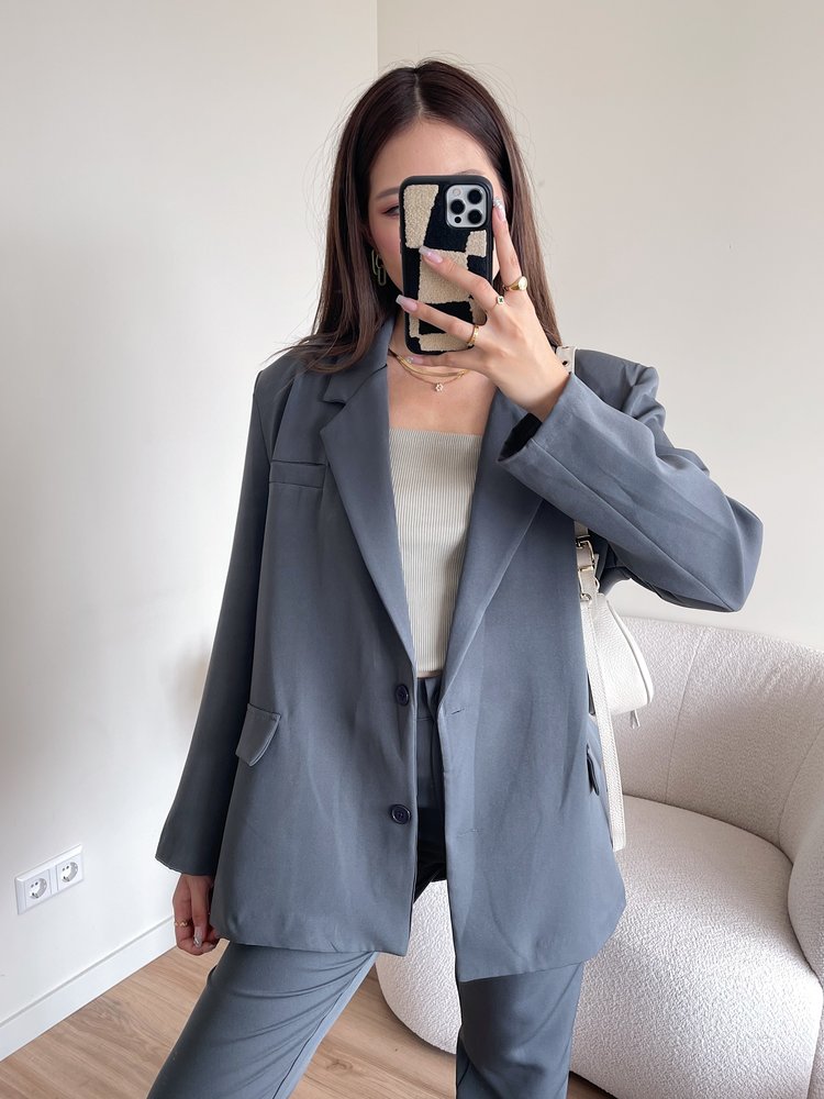 Gaya Oversized Blazer / Dark Grey