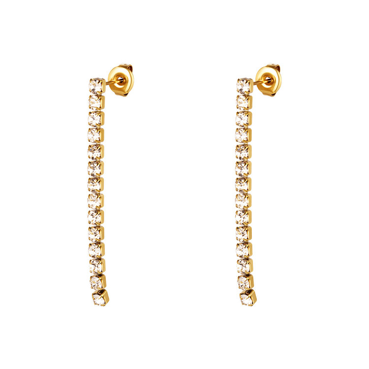 Gold Sparkle Chain Earrings