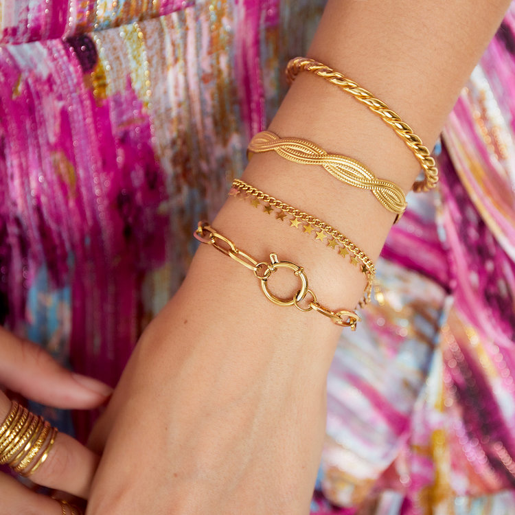 Gold Little Stars Chain Bracelet