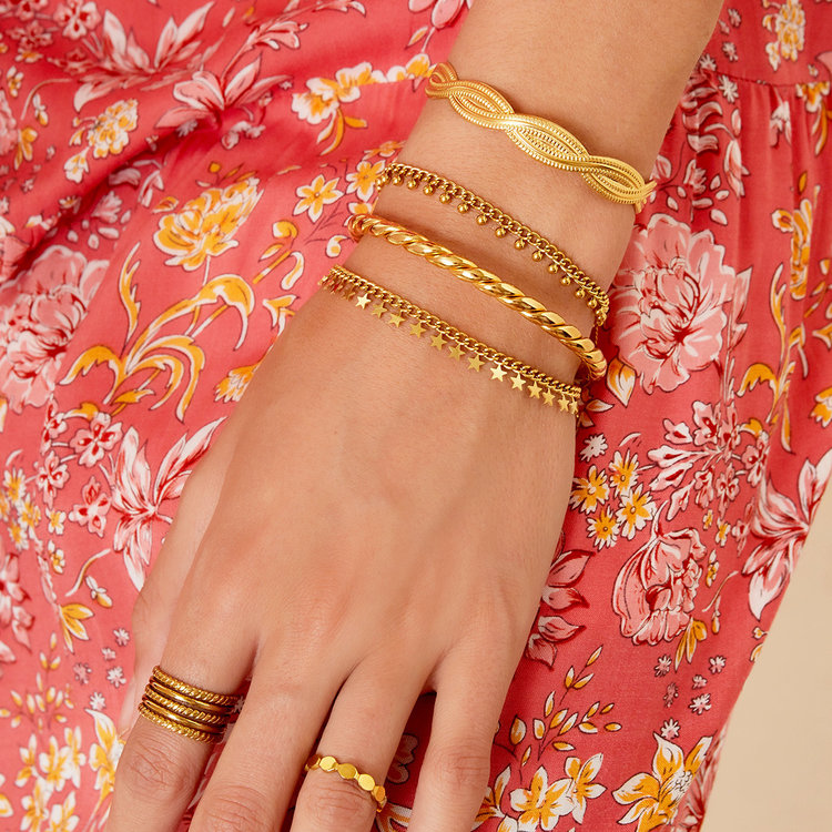 Gold Little Stars Chain Bracelet