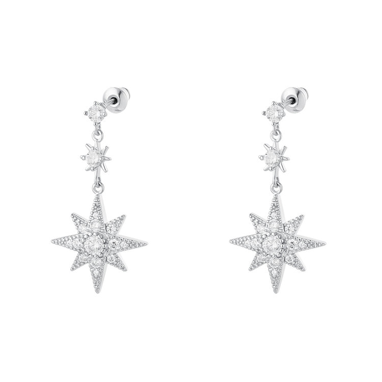 Silver Twinkle Stars Earrings