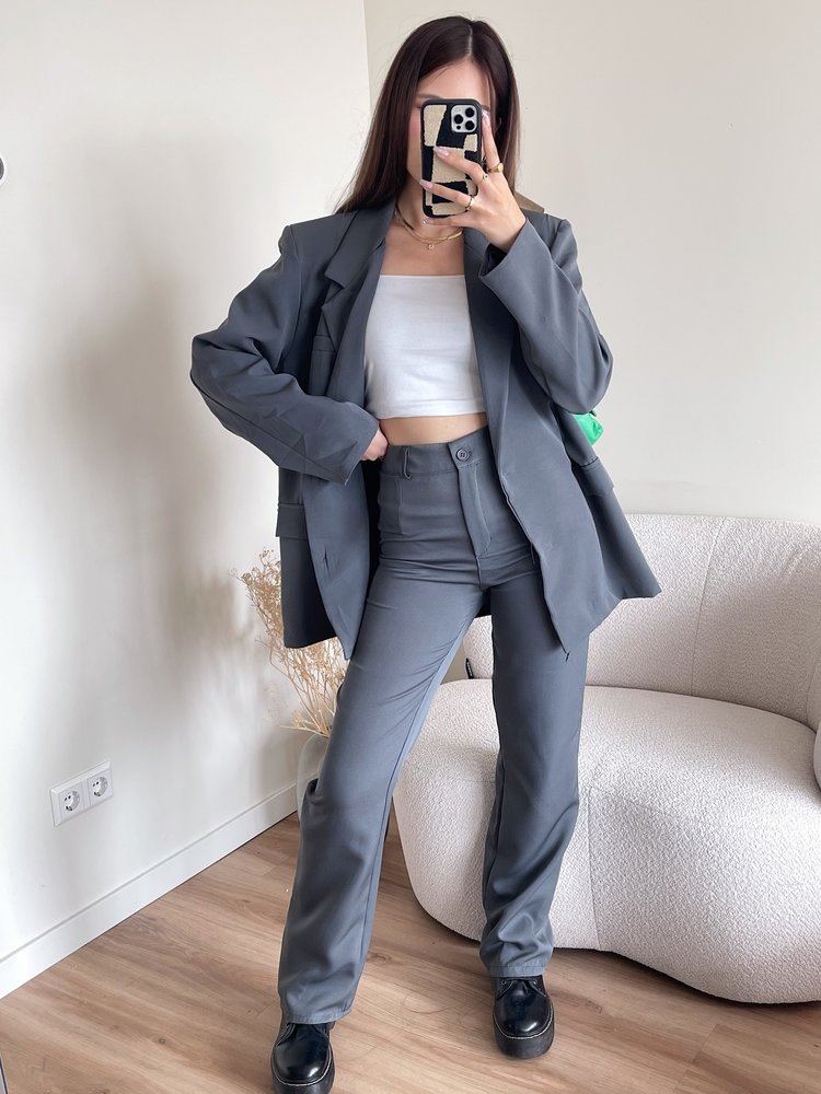 Gaya Oversized Blazer / Dark Grey