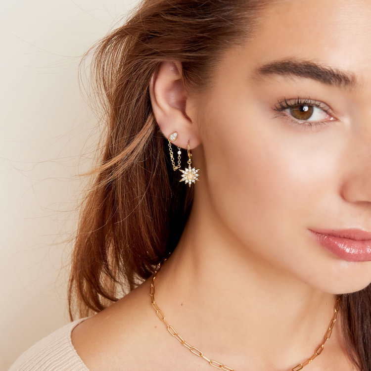 Silver Starburst Sparkle Earrings