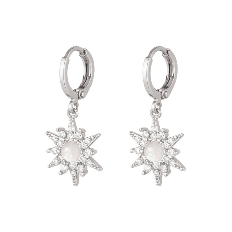 Silver Starburst Sparkle Earrings