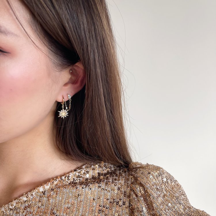 Silver Starburst Sparkle Earrings