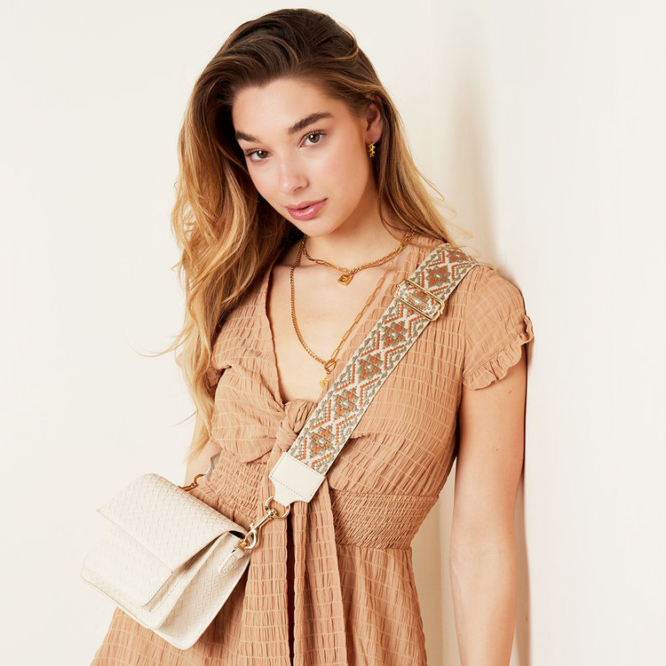 Charvi Aztec Bag Strap / Beige