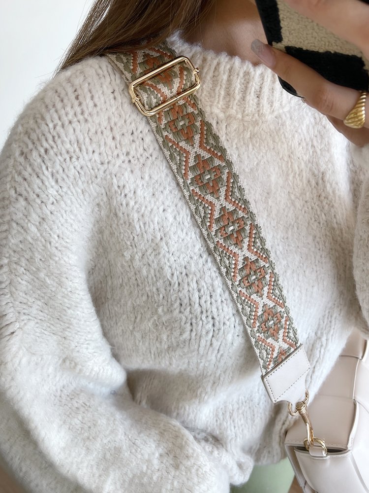 Charvi Aztec Bag Strap / Beige