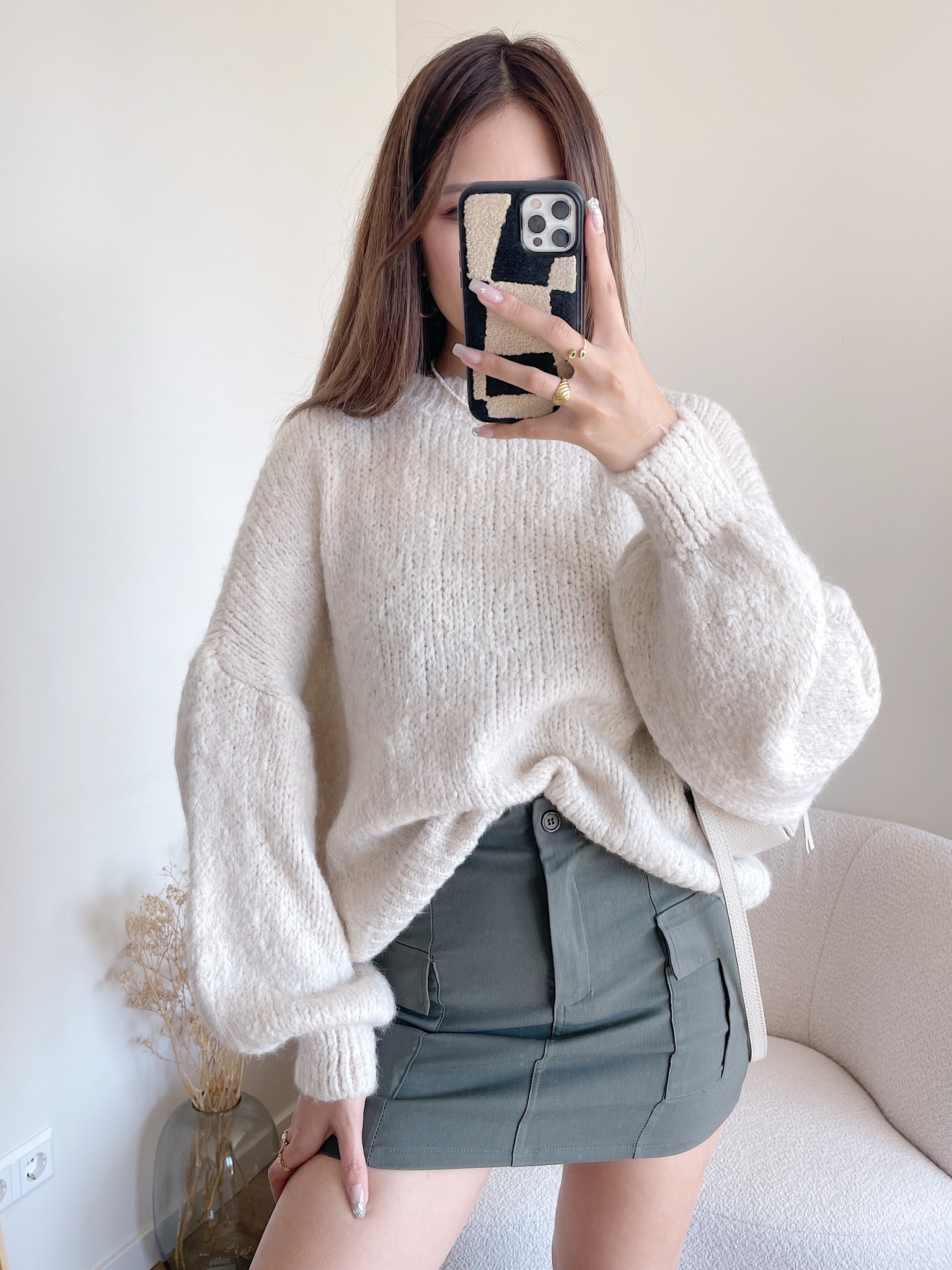 Louis Vuitton® Crochet Knit Cropped Pullover White. Size M0 in