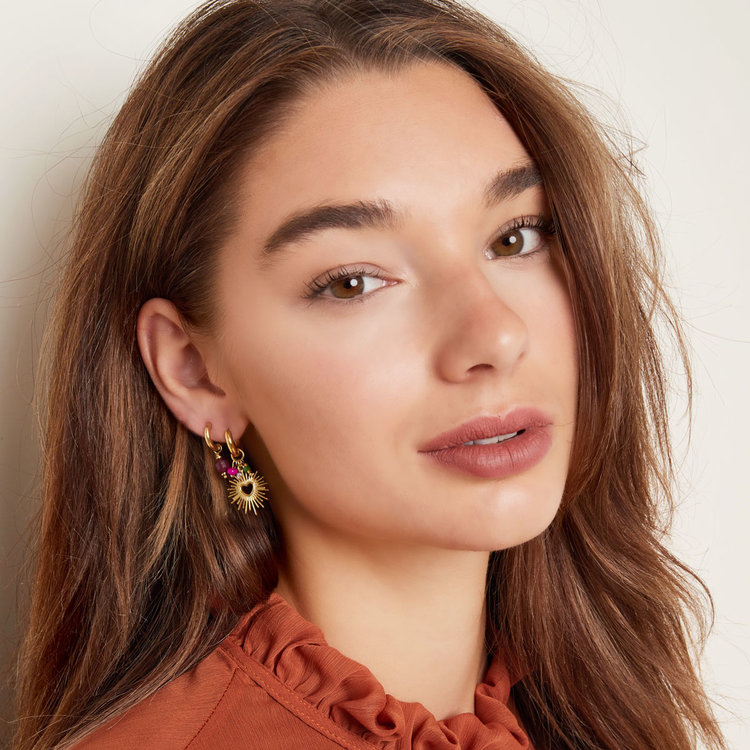 Gold Heart Rays Earrings