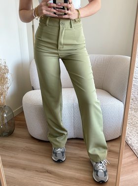 Onyx Wide Leg Trousers / Olive Green