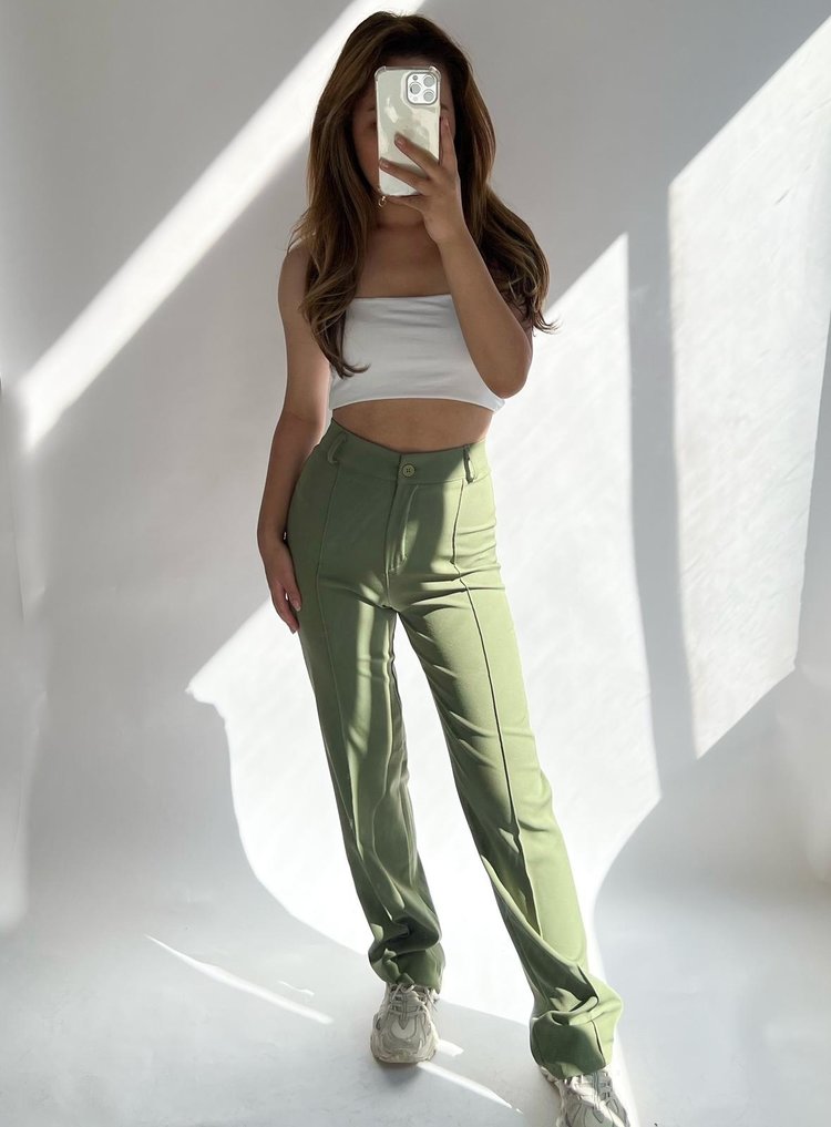 Amaia Wide Leg Trousers / Olive Green