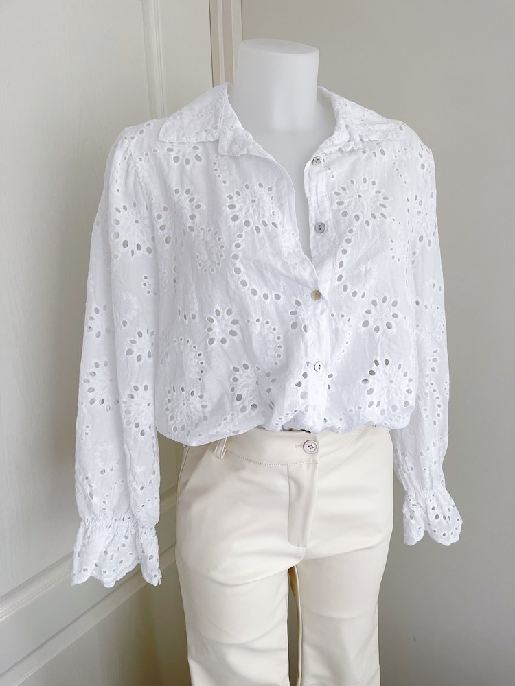 Penney Embroidered Blouse / White