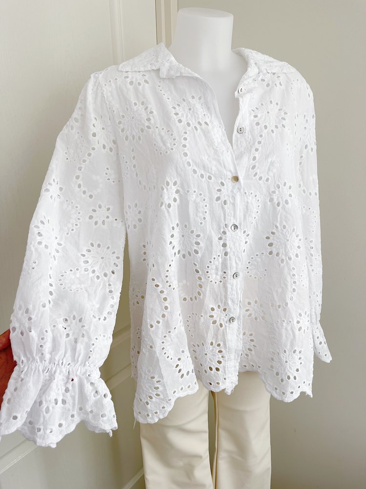 Penney Embroidered Blouse / White
