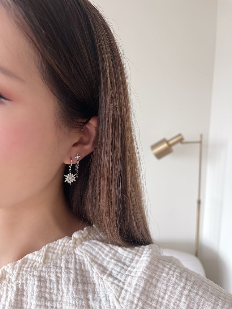 Silver Starburst Sparkle Earrings