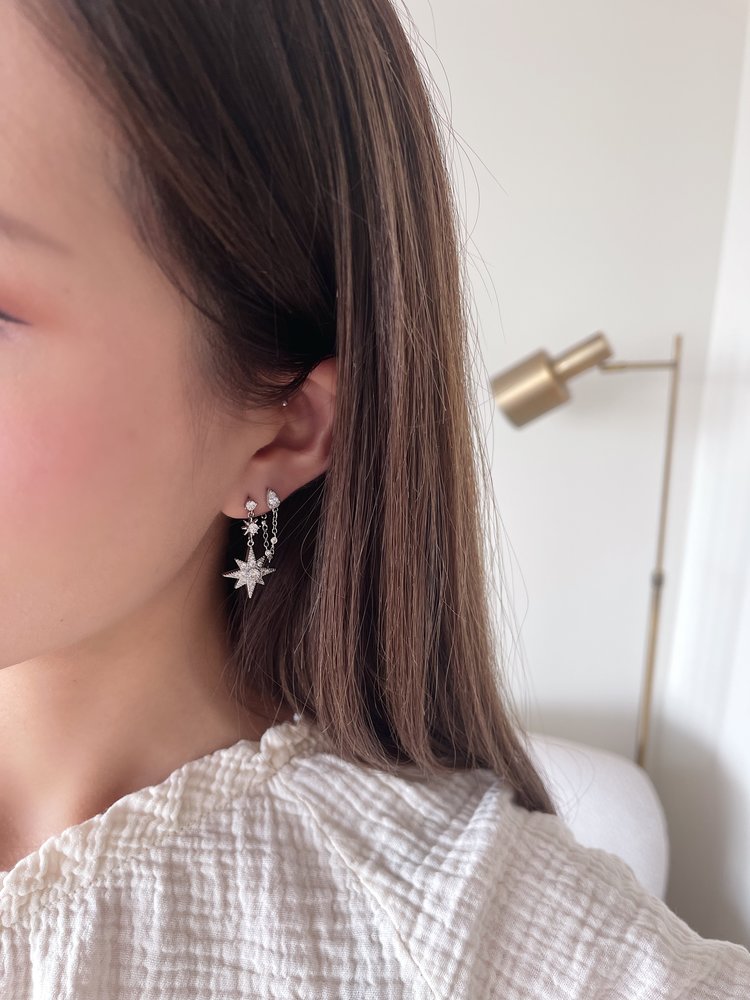 Silver Twinkle Stars Earrings