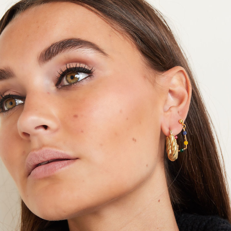 Gold Bold Twist Earrings