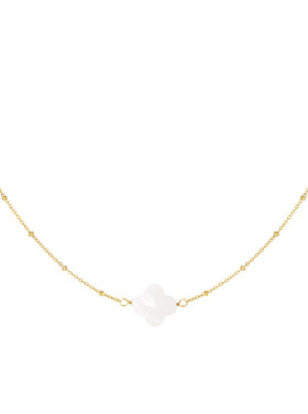 Gold Seashell Clover Dots Necklace