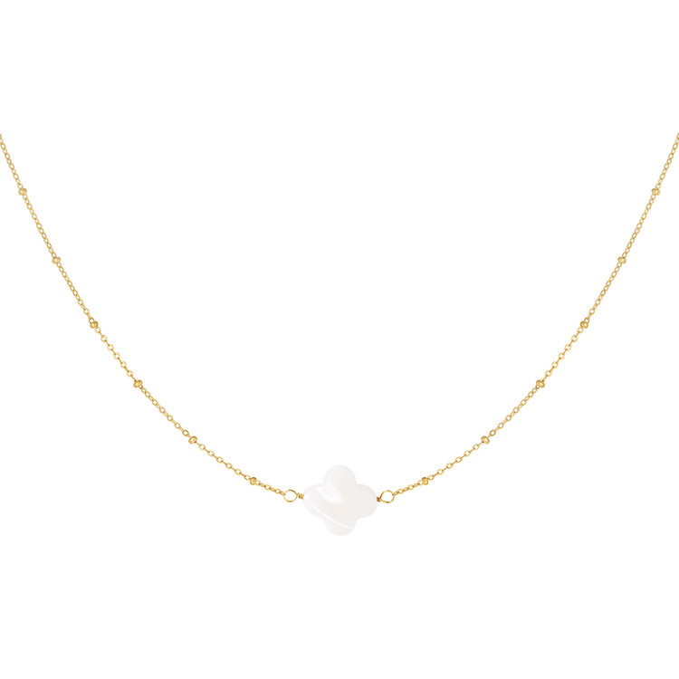 Gold Seashell Clover Dots Necklace