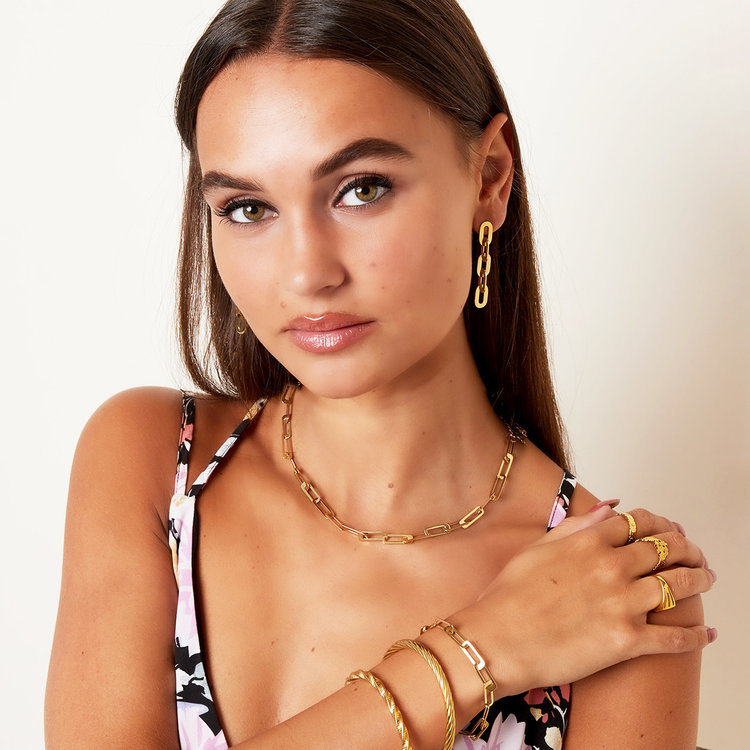 Gold Classy Linked Chain Necklace