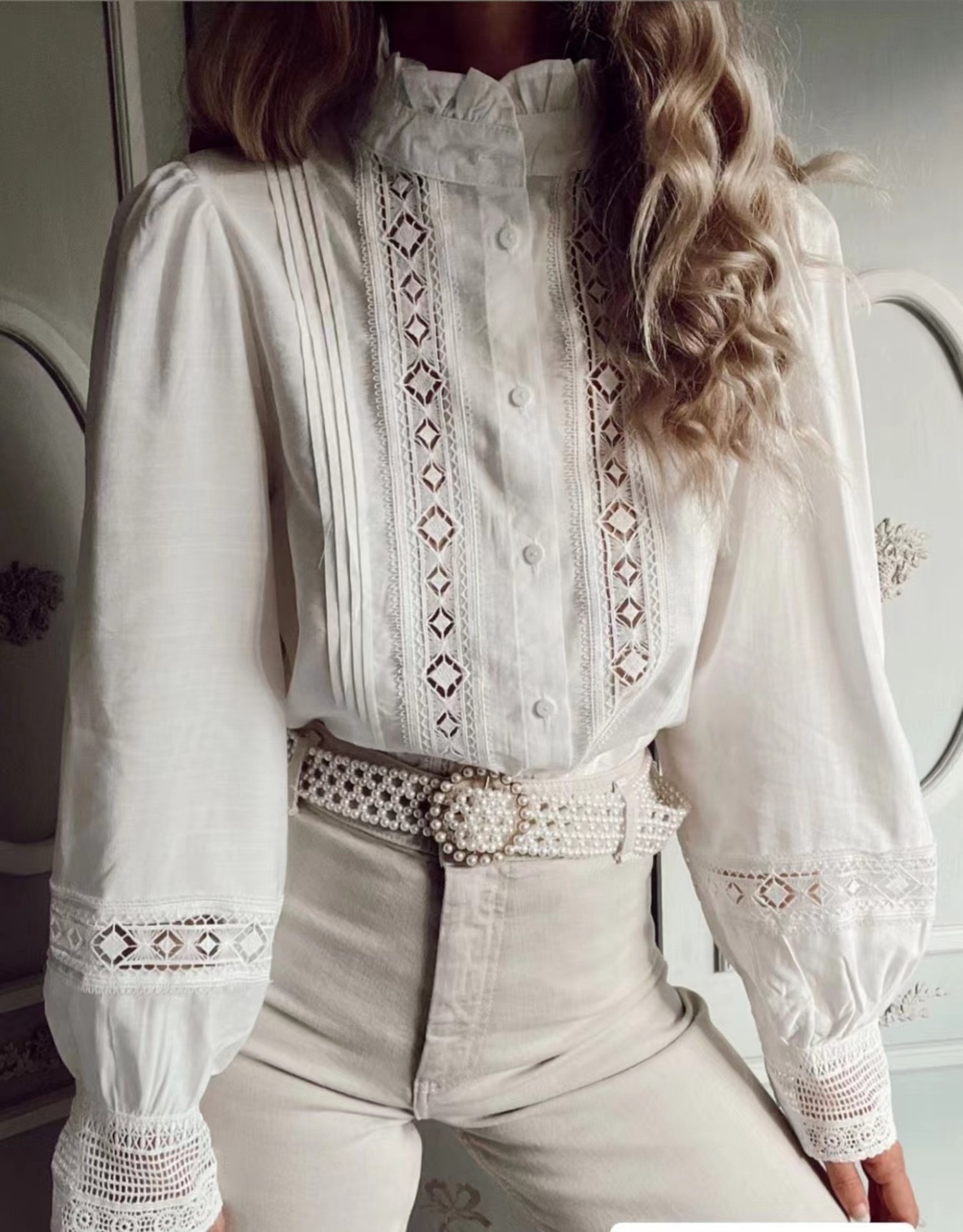 White embroidered blouse deals