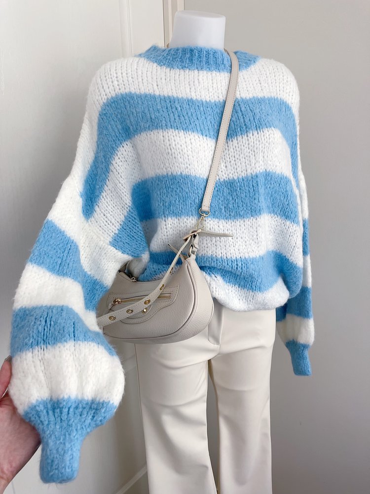 Juna Oversized Striped Sweater / Blue