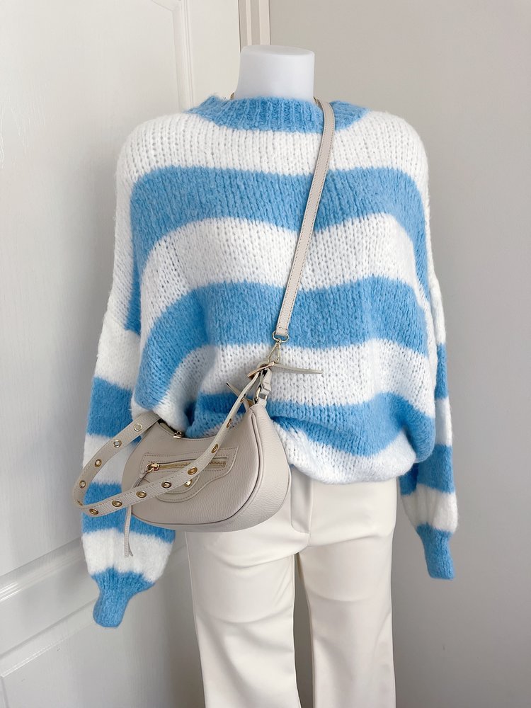 Juna Oversized Striped Sweater / Blue