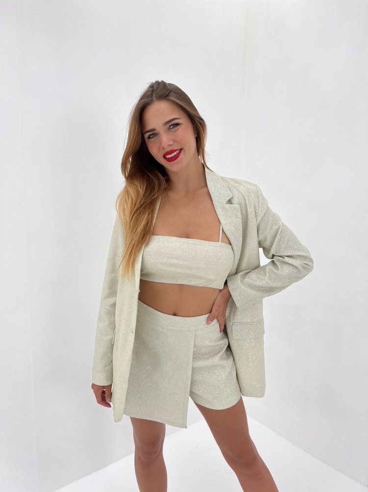 Olivia Glitter Blazer / Beige