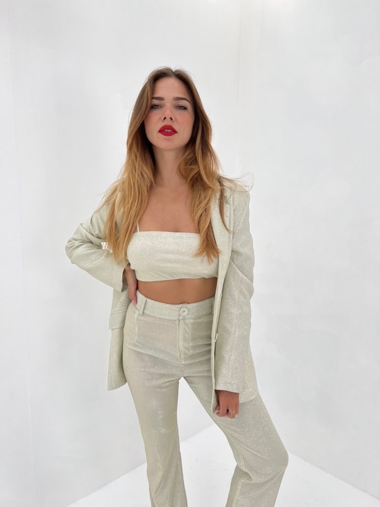 Olivia Glitter Blazer / Beige