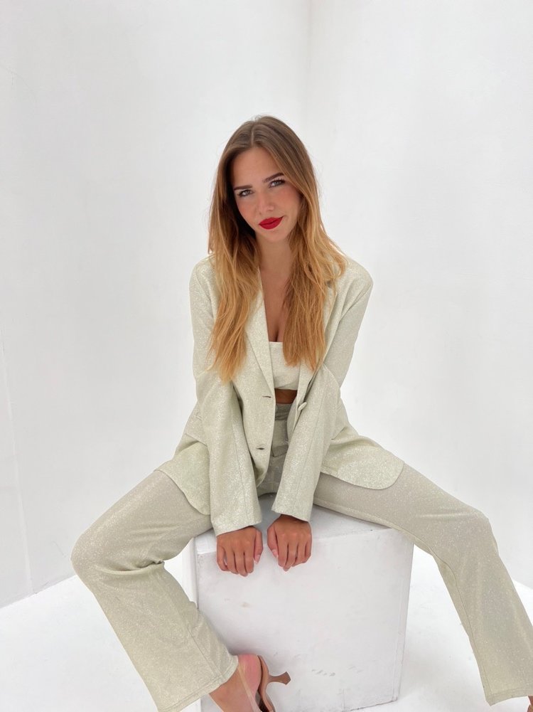 Olivia Glitter Blazer / Beige