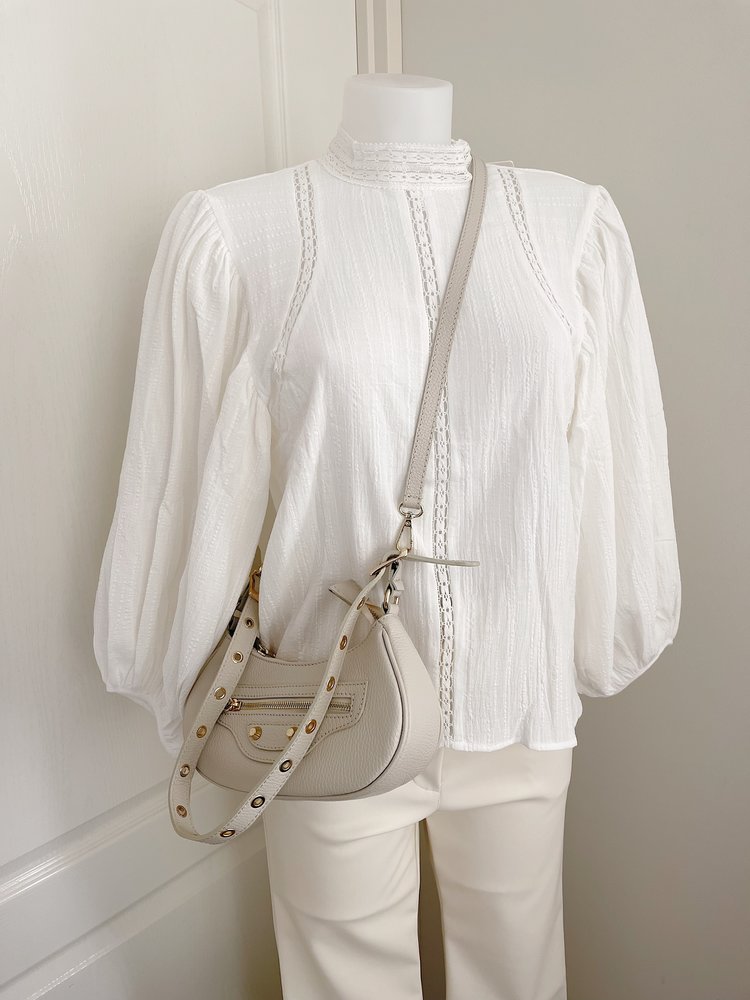 Lorna Balloon Sleeve Blouse / White