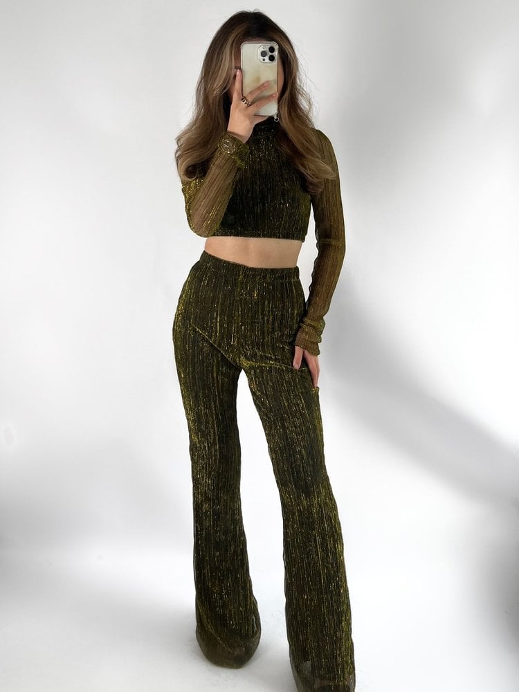 Namari Lurex Crop Top / Gold