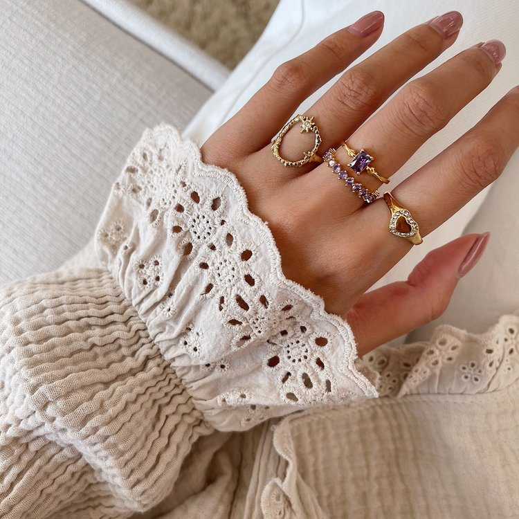 Silver Circle Zircon Ring