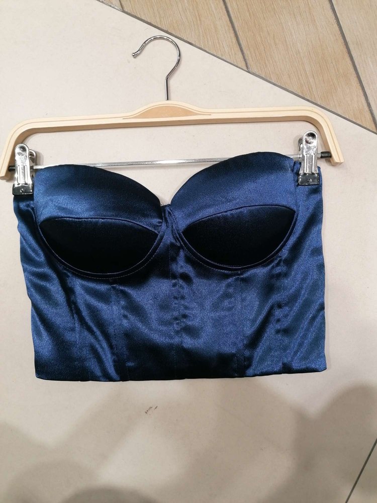 Love Satin Corset Top / Navy