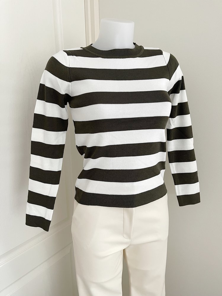 Ersa Striped Top / Dark Olive