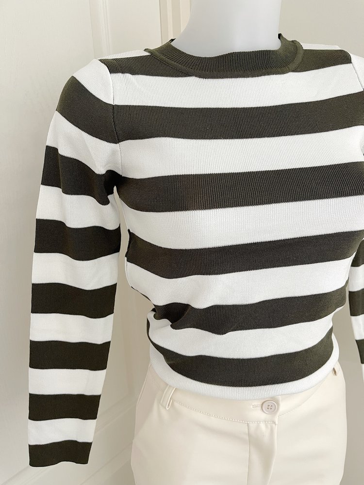 Ersa Striped Top / Dark Olive