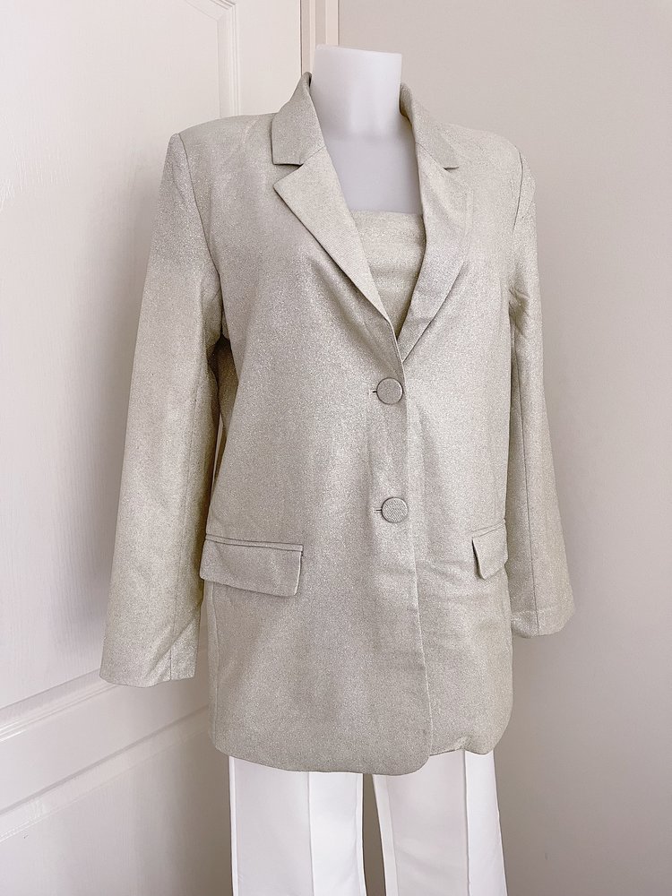 Olivia Glitter Blazer / Beige