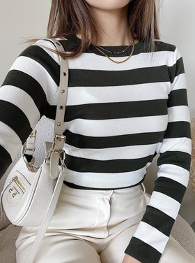 Ersa Striped Top / Dark Olive