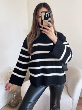 Solis Striped Sweater / Black