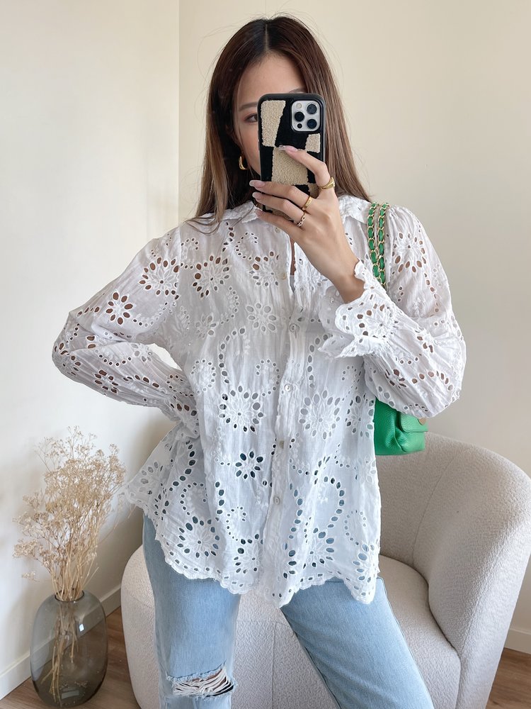 Penney Embroidered Blouse / White