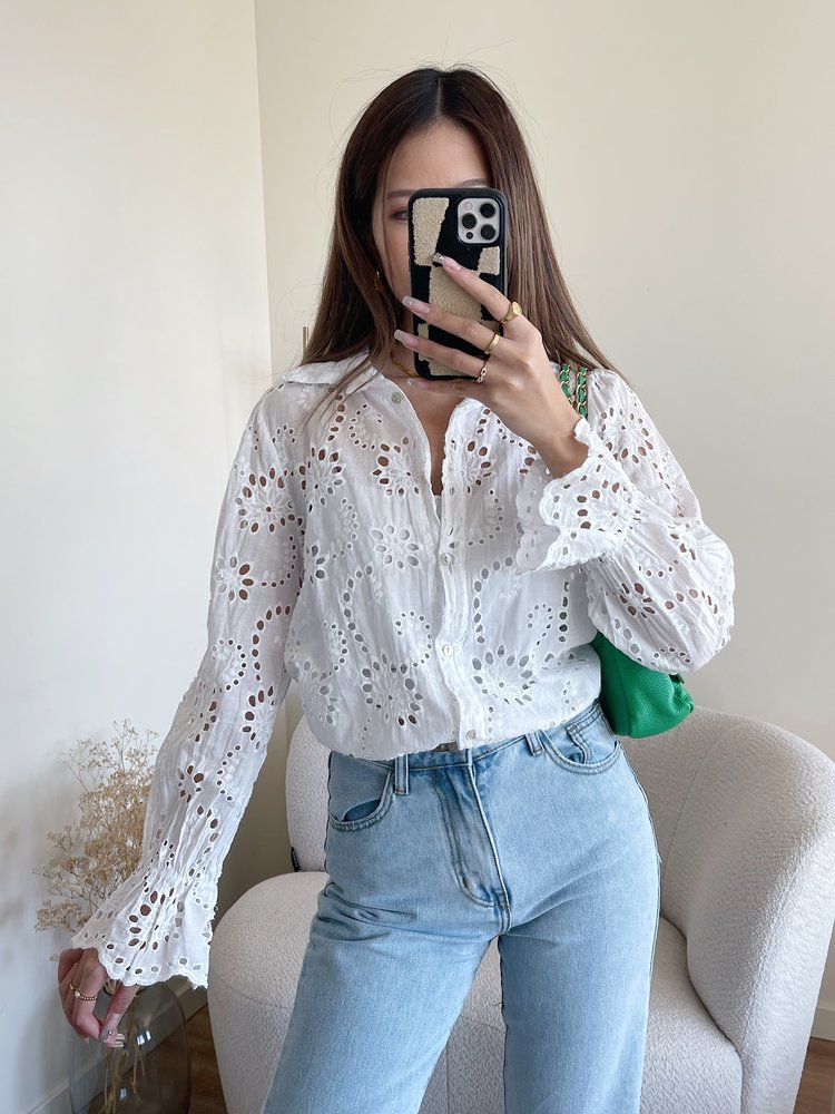 Penney Embroidered Blouse / White