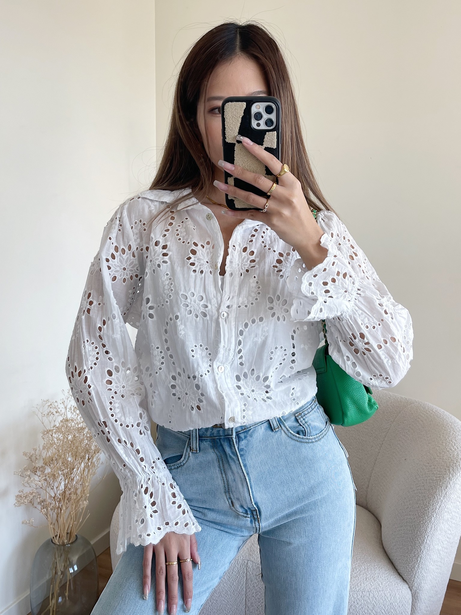 新品未使用　Heve tulip bonding blouse white Silk Cotton Shirred Neck Blouse – Tibi Official