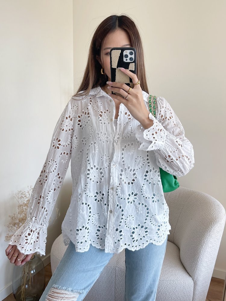 Penney Embroidered Blouse / White