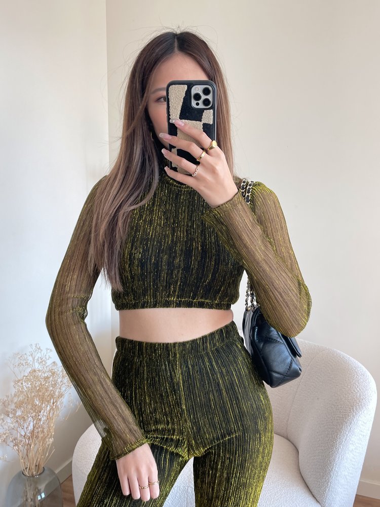 Namari Lurex Crop Top / Gold