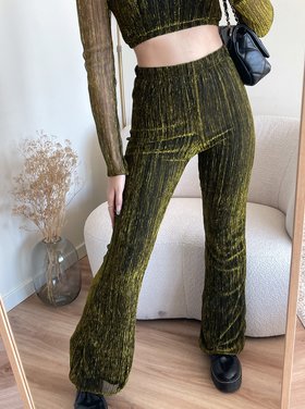 Dulcia Lurex Flared Trousers / Gold