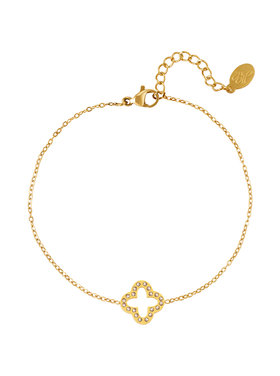 Gold Zircon Clover Bracelet