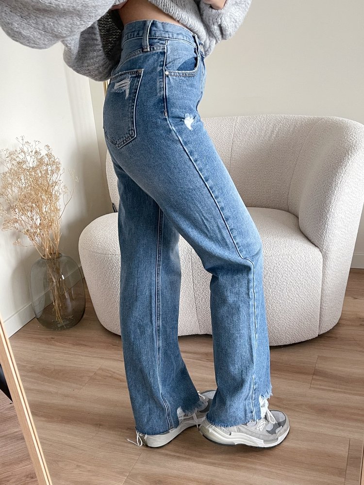 Zora Wide Leg Jeans / Mid Blue