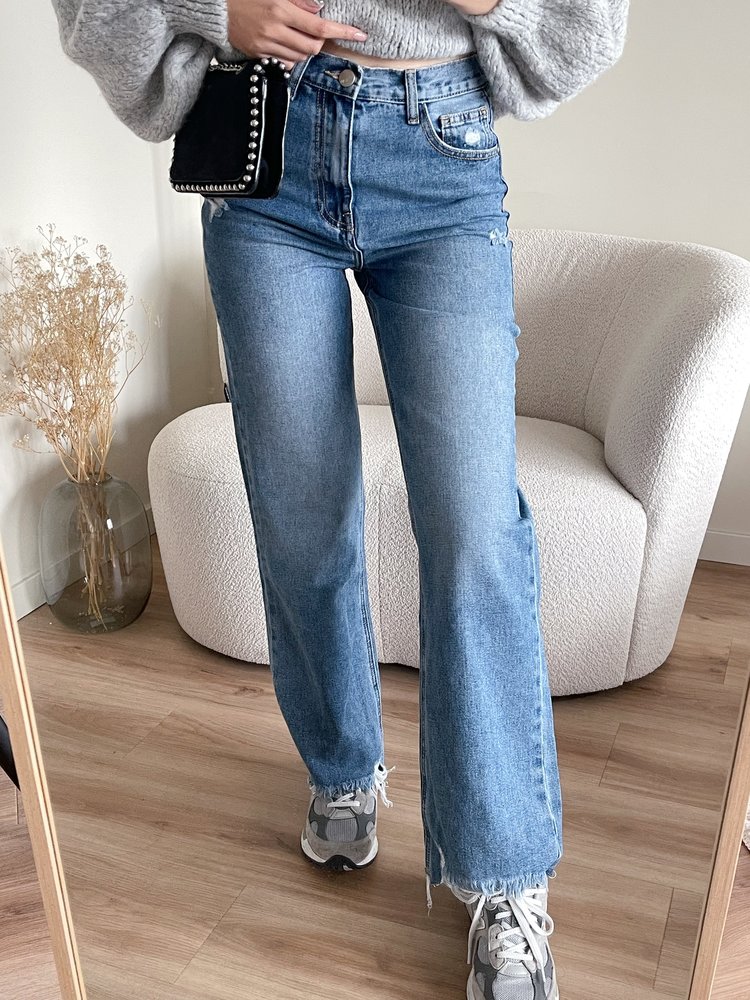 Zora Wide Leg Jeans / Mid Blue