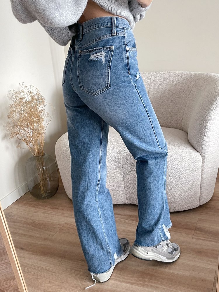 Zora Wide Leg Jeans / Mid Blue